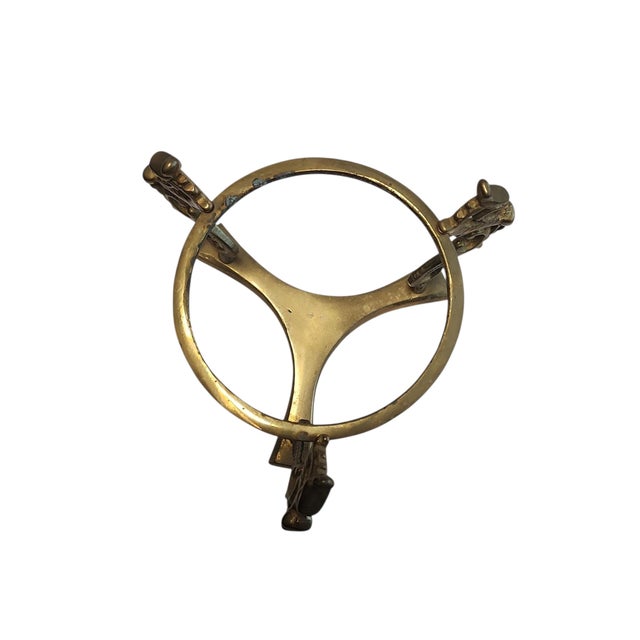 Vintage Optical Glass Ball on Brass Stand For Sale - Image 4 of 5