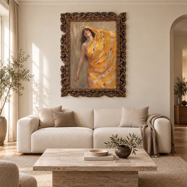 Aldo Mazza, Portrait of an Oriental Woman, 1912, Oil on Canvas For Sale - Image 13 of 15