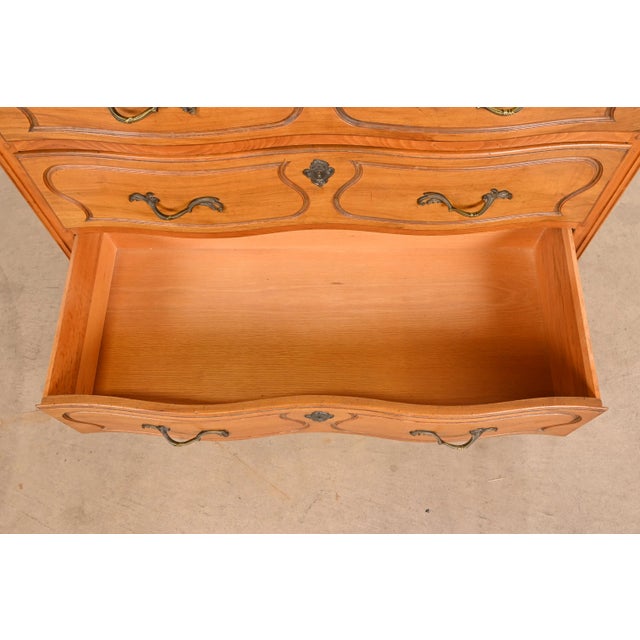Baker Furniture French Provincial Louis XV Maple and Walnut Chest of Drawers, Circa 1940s For Sale - Image 9 of 13