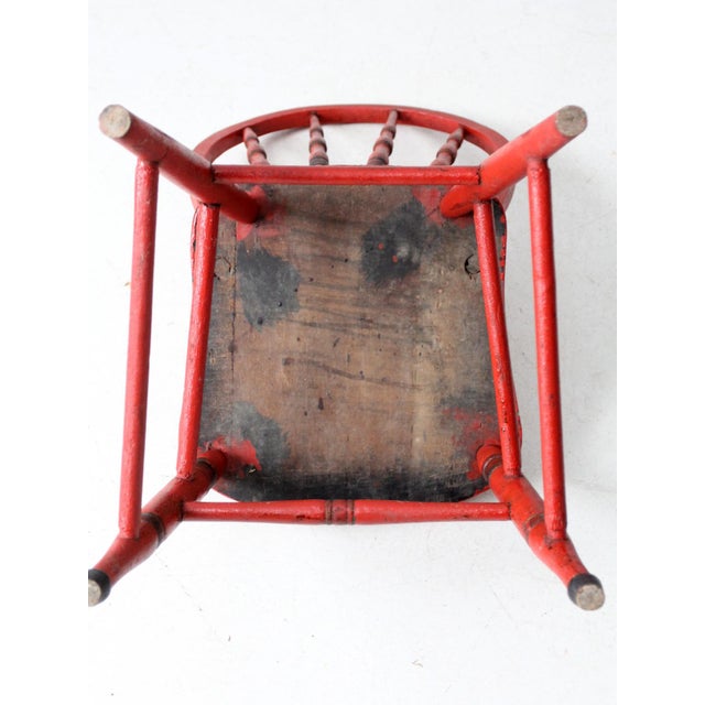 Antique Painted Bow Back Windsor Chair For Sale - Image 6 of 14