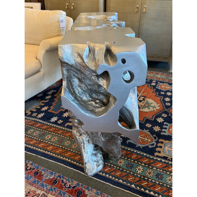 Silver Phillips Collection Freform Console Table, Silver Leaf For Sale - Image 8 of 12