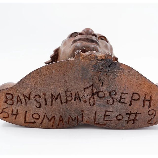 Bust of Joseph Bansimba Carved in Wenge, 20th Century For Sale - Image 12 of 16