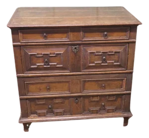 Oak Chest of Drawers or Garret Chest, 17th Century