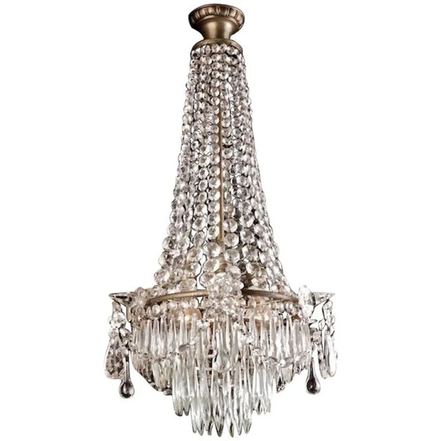 20th Century Biedermeier Style Nickel-Plated Brass Chandelier For Sale - Image 10 of 10