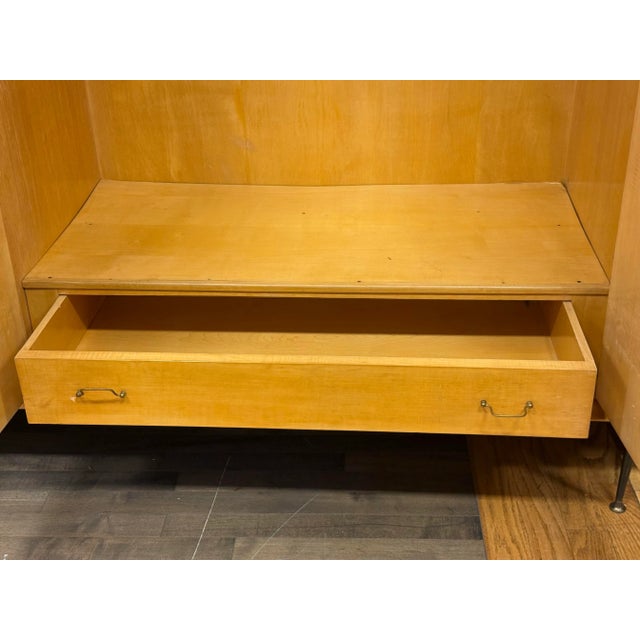 Amber Mid 20th Century Silvio Cavatorta Italian Birch Wood Wardrobe With Three Sections For Sale - Image 8 of 12