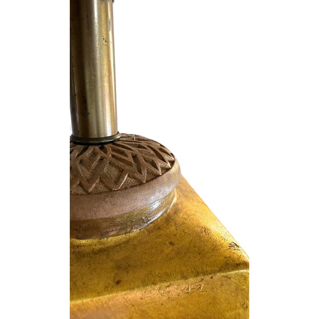 Vintage Gold-Leaf Chinoiserie Ceramic Grapevine Table Lamp For Sale - Image 14 of 18