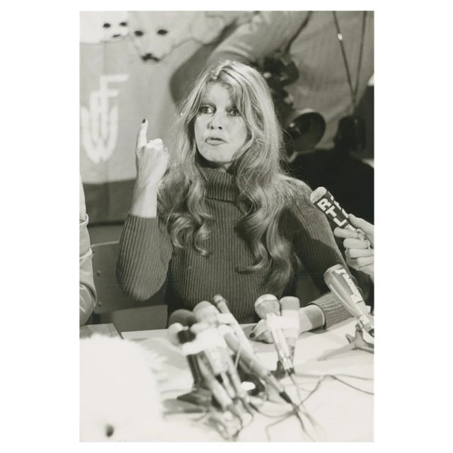 Brigitte Bardot at a Press Conference, Canada, 1977, Photograph For Sale
