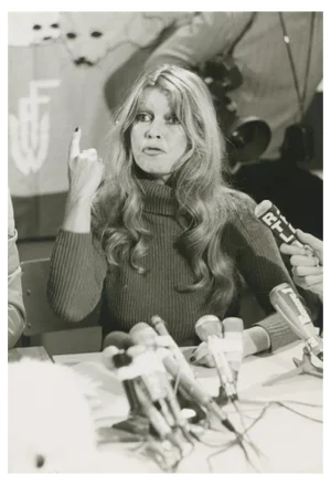 Brigitte Bardot at a Press Conference, Canada, 1977, Photograph