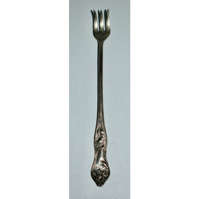 Traditional Antique Set of Four Decorative Silverplate Forks For Sale - Image 3 of 12