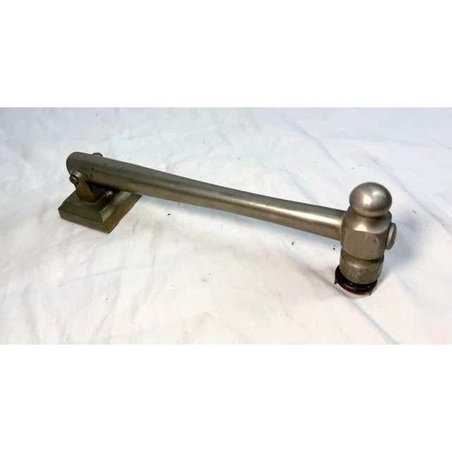 Metal Large Antique Solid Nickel Plated Brass Hammer Front Door Knocker Bell Alarm For Sale - Image 7 of 12