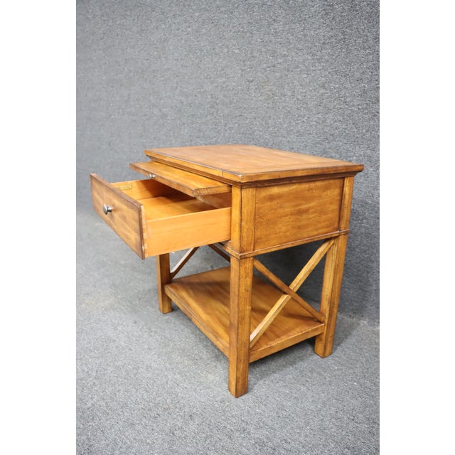 Ethan Allen contemporary nightstand with dovetailed construction.