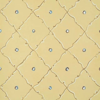 SAMPLE - Schumacher x Backdrop Colette Wallpaper In Light Yellow For Sale