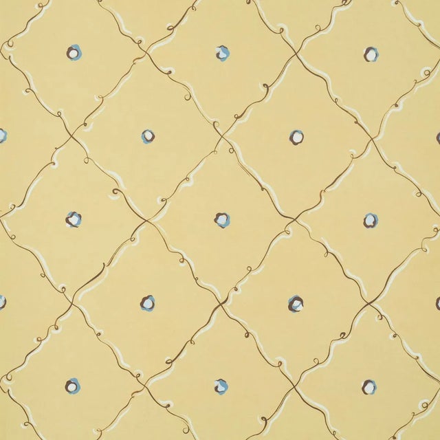SAMPLE - Schumacher x Backdrop Colette Wallpaper In Light Yellow For Sale
