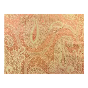 Coral Silk Beige Brocade Damask Paisley Upholstery Drapery Fabric