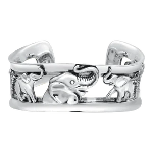 Vintage Kieselstein Cord Sterling Silver Elephant Cuff Bracelet