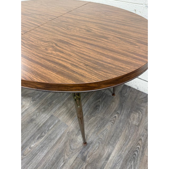 Mid 20th Century Vintage Mid Century Modern Folding Laminate Top Oval Dining Table For Sale - Image 5 of 12