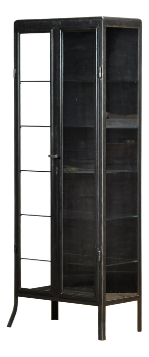 Polished Iron Medical Cabinet, 1910s