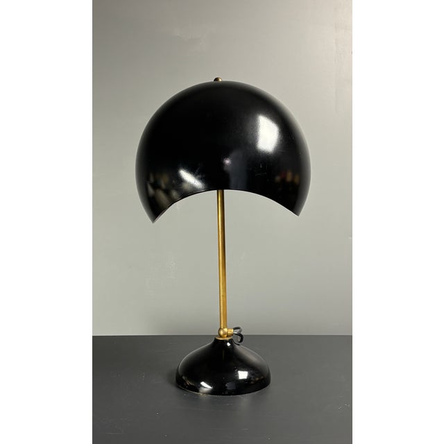 Mid-Century Italian Scallop Mushroom Wavy Brass Table Lamp, 1960s For Sale - Image 12 of 13