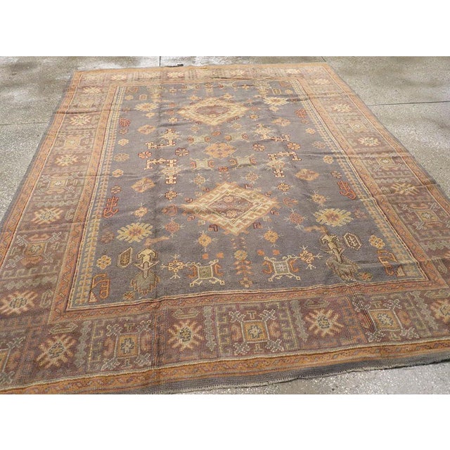 Blue Galerie Shabab Collection Mid-20th Century Turkish Oushak Rug For Sale - Image 8 of 10