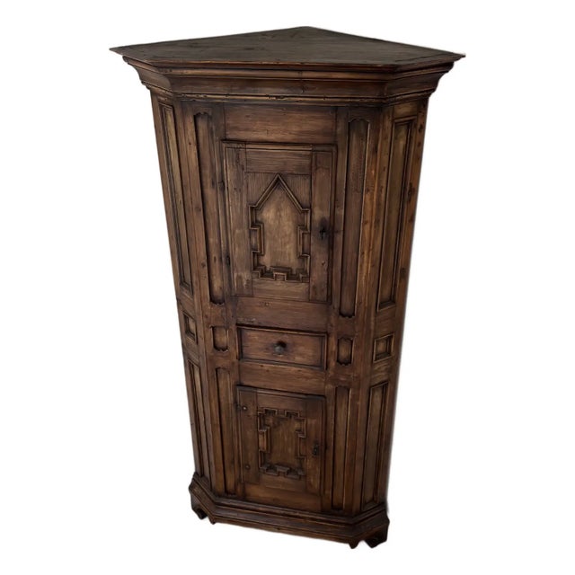 Antique Swedish Dark Pine Corner Cabinet Cupboard, Circa 1800 For Sale In Los Angeles - Image 6 of 13