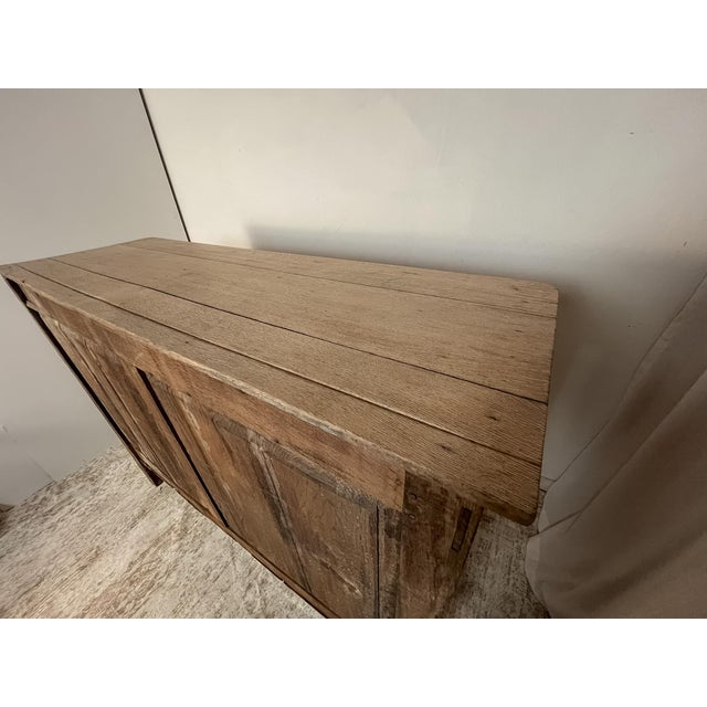 Antique French Provincial Bleached Oak Buffet For Sale - Image 9 of 13