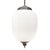 Aged Brass and White Mat Opaline Glass Pendant Light For Sale - Image 9 of 9