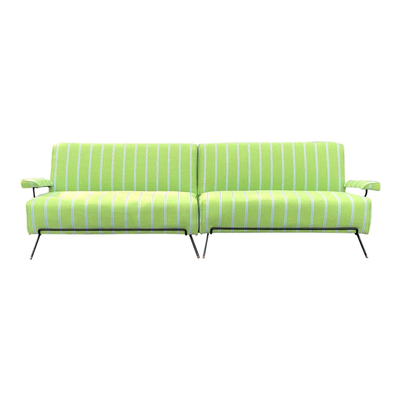 MidCentury Modern Iron Frame Sofa Chairish