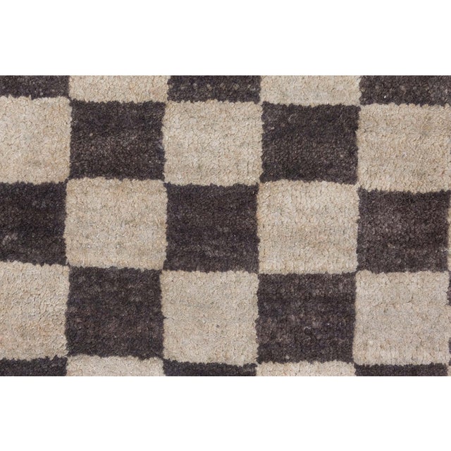 Modern Deco Wool Runner with Geometric Checkerboard Design by Doris Leslie Blau Size: 2'8" × 12'1" (81 × 368 cm) This...