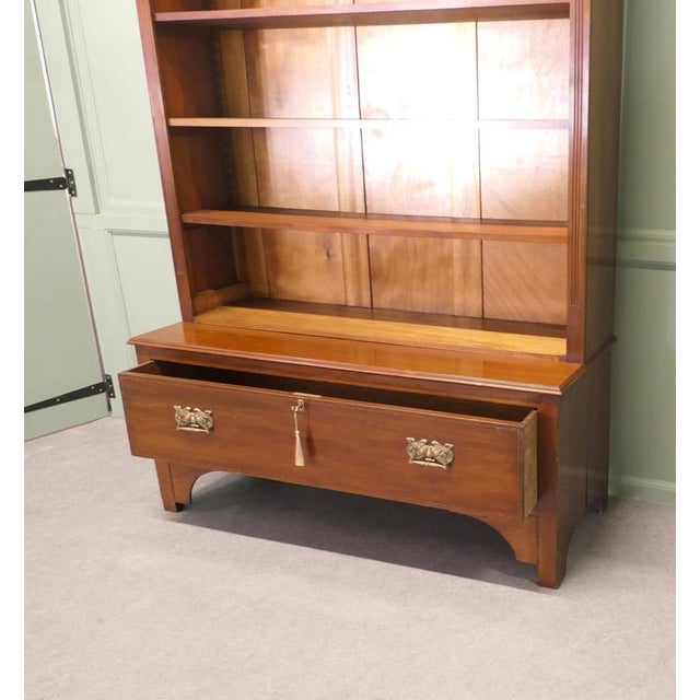 Tall Edwardian Walnut Bookcase, 1900 For Sale - Image 6 of 8