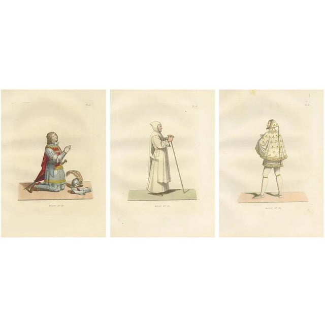 Rhodes Knight, Monk, and Artist in Costume, 1845, Engraving on Paper, Set of 3 For Sale - Image 10 of 10