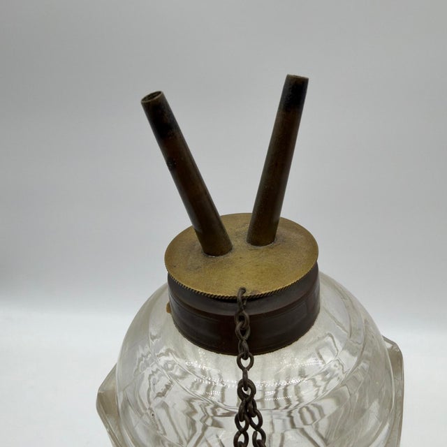 1850s Gothic Arch Pressed-Glass Oil Lamps, Attributed to Boston & Sandwich, - Pair For Sale - Image 9 of 18