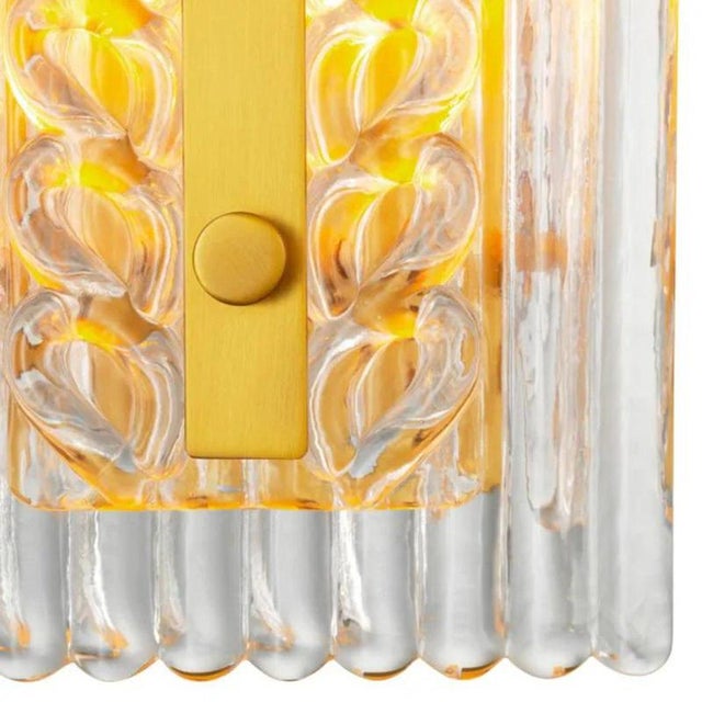 Antique Brass Handmade Glass Wall Lamps, Set of 2 For Sale - Image 6 of 7