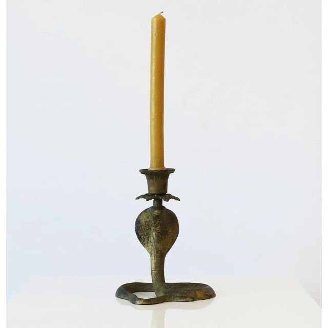 Traditional Cobra Snake Candlestick Holder, Circa Early 20th Century For Sale - Image 3 of 13