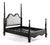 2010s New Louis XV Style Black Ebonized Mahogany Queen Bed For Sale - Image 5 of 5