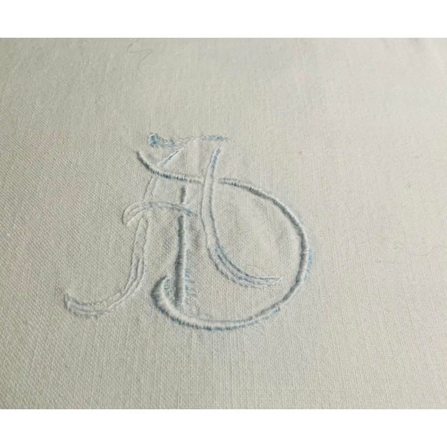 Linen Antique French Linen Euro Style Pillow Covers, Pair c.1900 For Sale - Image 8 of 12