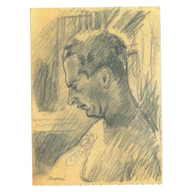 Mino Maccari, The Profile, Original Drawing, 1950s For Sale