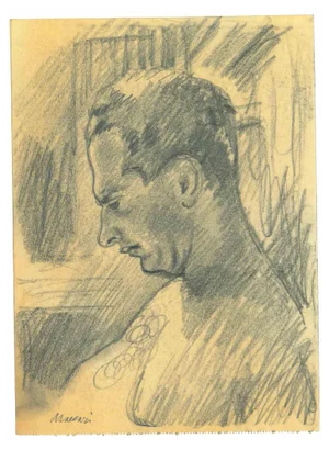 Mino Maccari, The Profile, Original Drawing, 1950s