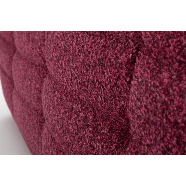 Togo Three-Seater Sofa in Burgundy Bouclet by Michel Ducaroy for Ligne Roset For Sale - Image 9 of 18