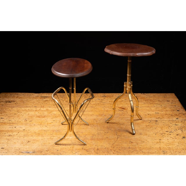 Mid 20th Century Pair of After-Maison Bagues Faux Bamboo Side Tables With Magazine Rack For Sale In Chicago - Image 6 of 16