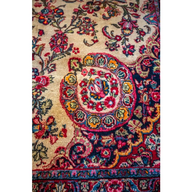 Vintage Floral Yazd Rug For Sale - Image 6 of 10