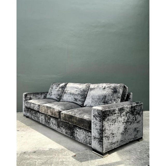 Swaim Vintage Monumental Swaim Velvet Sofa For Sale - Image 4 of 16