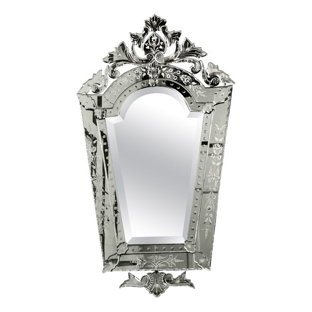 Large Art Deco Venetian Mirror, 1950 For Sale