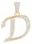 10K Yellow Gold Round Diamond D Letter Initial Pendant 1/10 Cttw For Sale