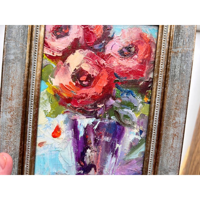 2020s Framed Original Red Roses Floral Painting Wall Decor by Valeriya Serova For Sale - Image 5 of 9