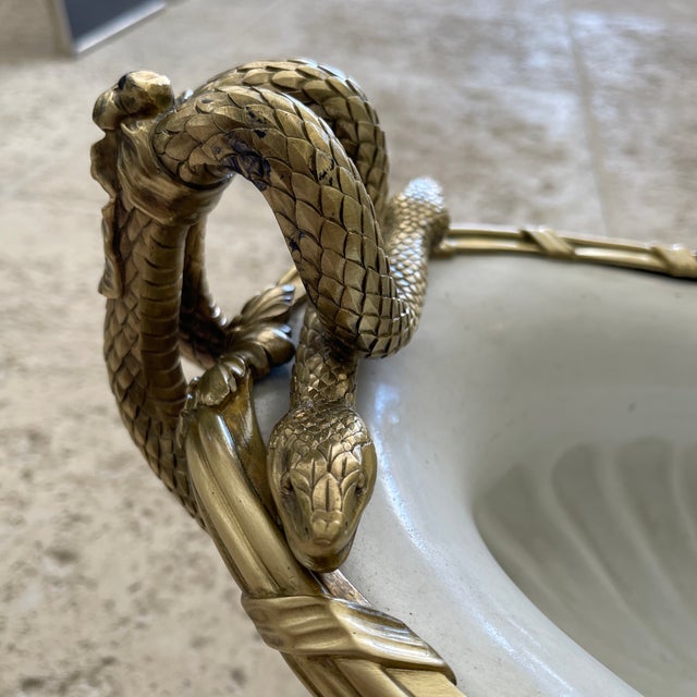 Metal Late 19th Century Ormolu and Sèvres Porcelain Antique 'Choiseul' Jardinière Center Piece For Sale - Image 7 of 12