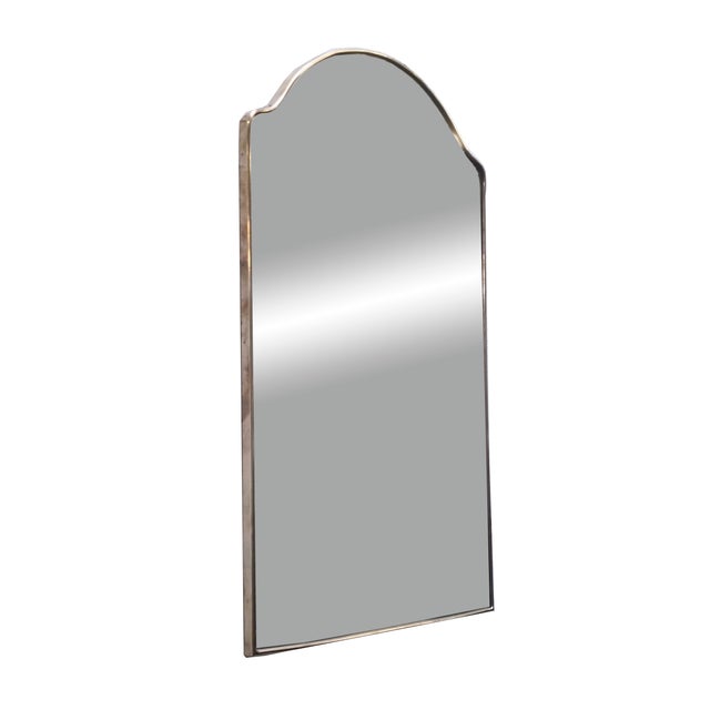 Shaped Brass Wall Mirror, Italy, 1950s For Sale - Image 6 of 8