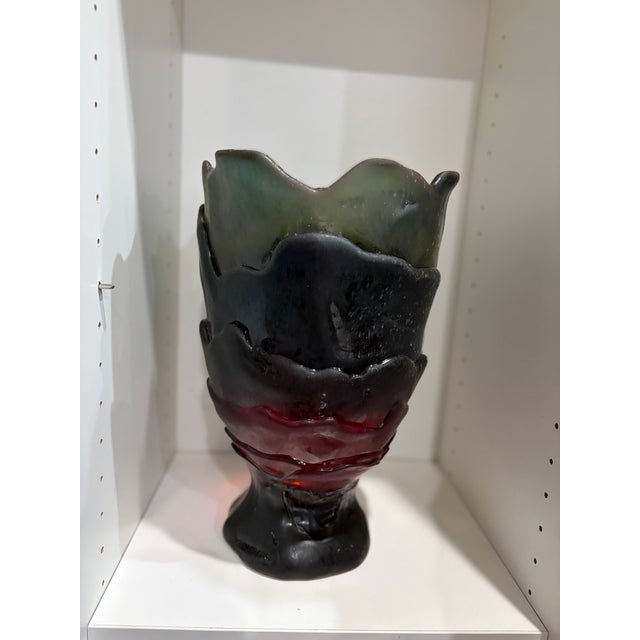 Burgundy Gaetano Pesce Medusa Large Resin Vase for Fish Design, Italy 1995, Signed For Sale - Image 8 of 10