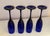 Libbey Glass Co. Libbey Deep Cobalt Blue Champagne Glasses - Set of 4 For Sale - Image 4 of 8