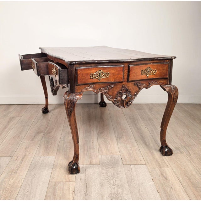 Brown Baroque Portuguese Desk - Center Table Circa 19th Century For Sale - Image 8 of 13