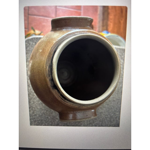 1960s Antique French Stoneware Confit Crock, Wooden Spigot - Gres Du Berry For Sale - Image 5 of 9